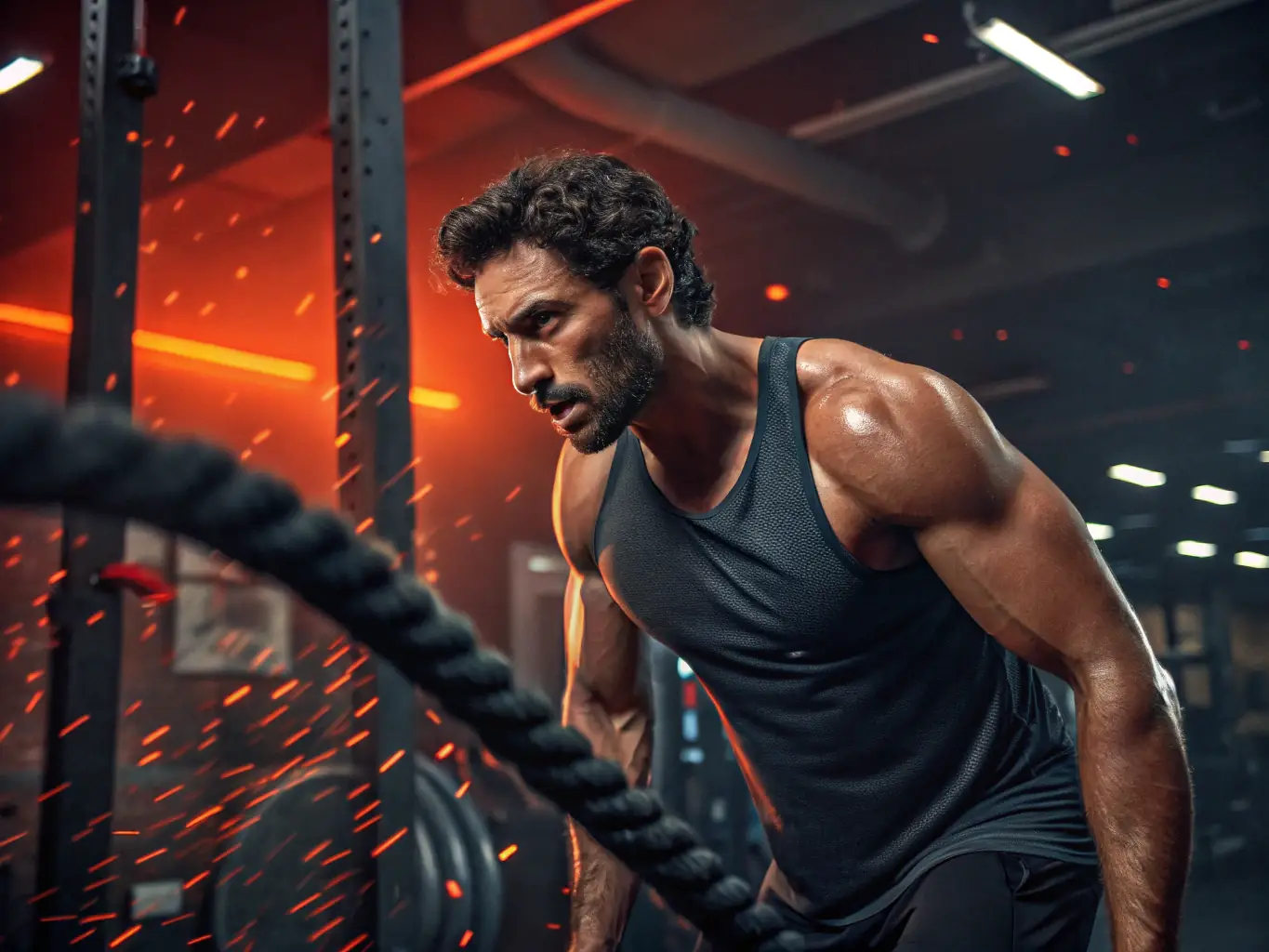 Athletes engaged in strength and conditioning exercises, including weightlifting and plyometrics, in a professional gym setting, showcasing the intensity and effectiveness of the programs.